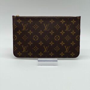 Louis Vuitton Monogram Canvas Neverfull Pouch Red Interior  (141997)